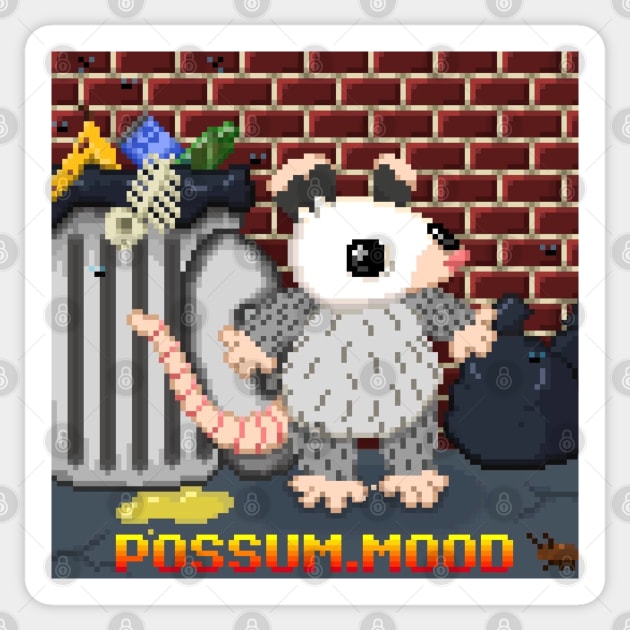 Pixel Possum Sticker by Possum Mood